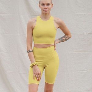 NWT Girlfriend Collective High Rise Bike Short Sz XS chartreuse
